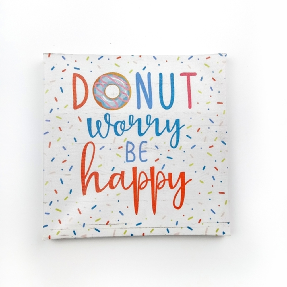Donut Worry Be Happy Canvas Wall Art